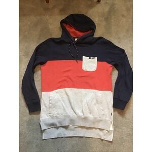 Rusty Blue Red gray Stripe‎ Pullover Hoodie S